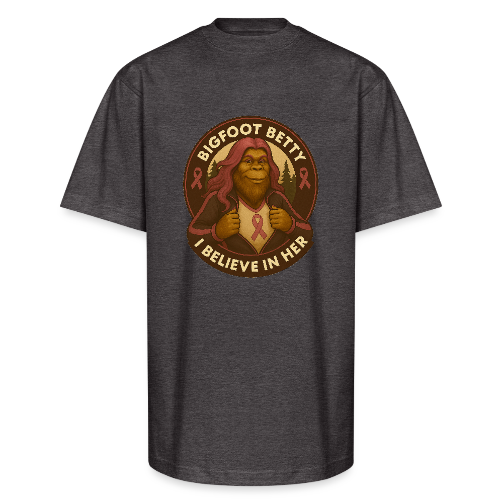 Unisex Oversized Heavyweight T-Shirt - I Believe In Her (RETRO) - charcoal grey