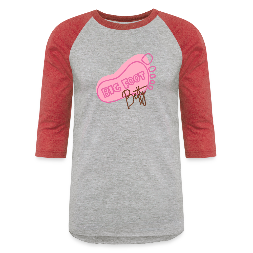 Baseball T-Shirt - BFB FootPrint - heather gray/red