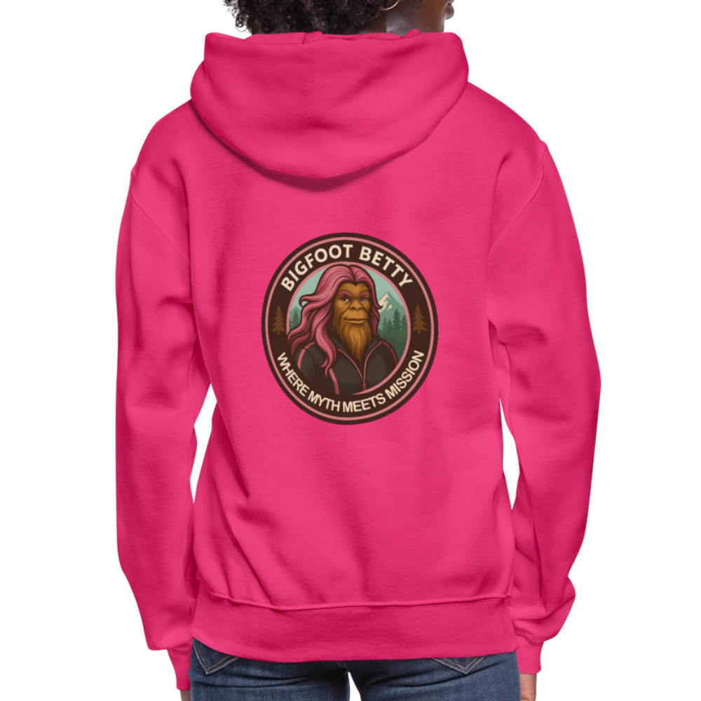 Women's Hoodie - Where Myth Meets Mission (F/B) (RETRO) - fuchsia