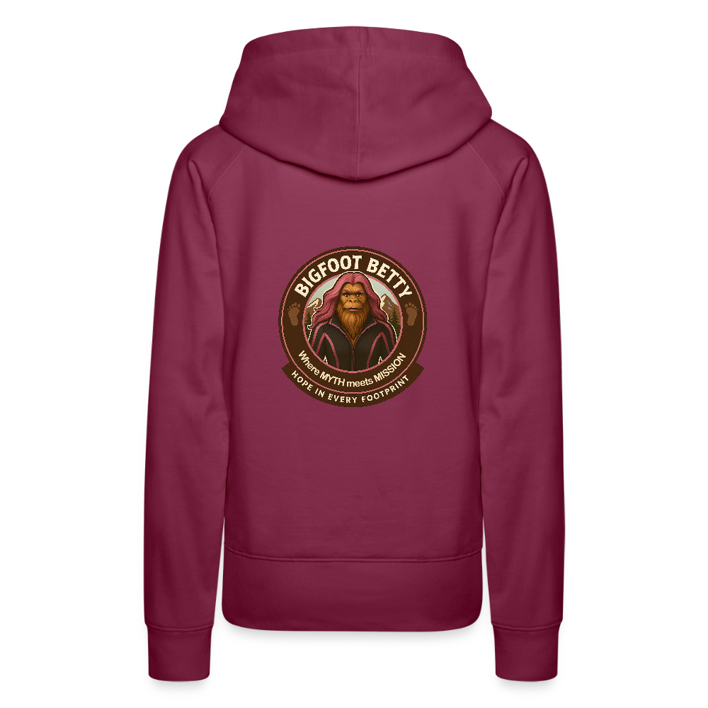 Women’s Premium Hoodie - Hope in Every Footprint (RETRO) - burgundy