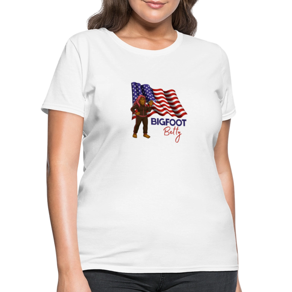 BFB July 4 - Waving Flag Women's T-Shirt - white