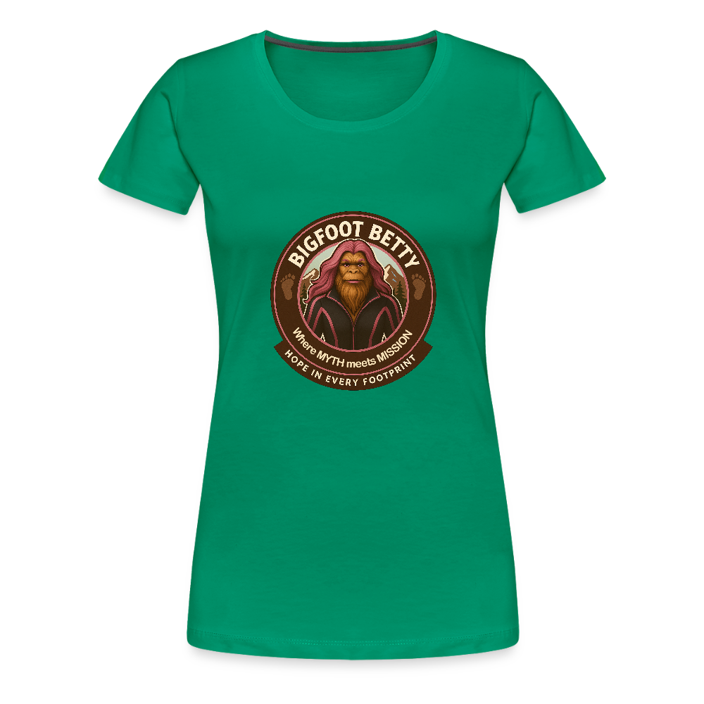Women’s Premium T-Shirt - Hope in Every Footprint (RETRO) - kelly green