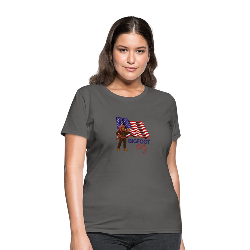 BFB July 4 - Waving Flag Women's T-Shirt - charcoal