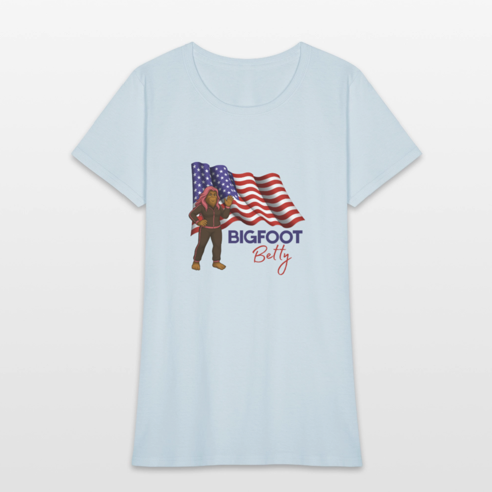BFB July 4 - Waving Flag Women's T-Shirt - light blue