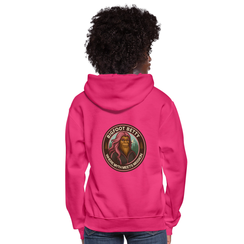 Women's Hoodie - Where Myth Meets Mission (RETRO) - fuchsia