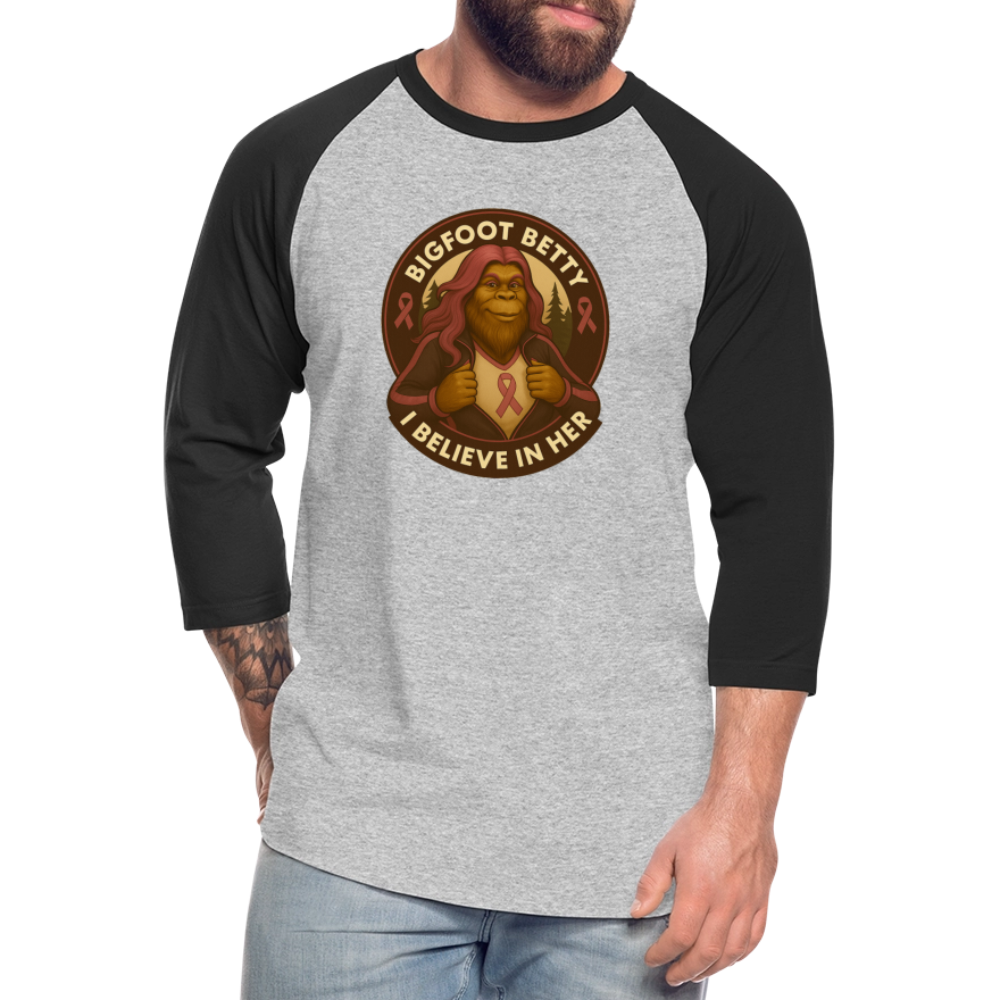 Baseball T-Shirt - I Believe In Her (RETRO) - heather gray/black