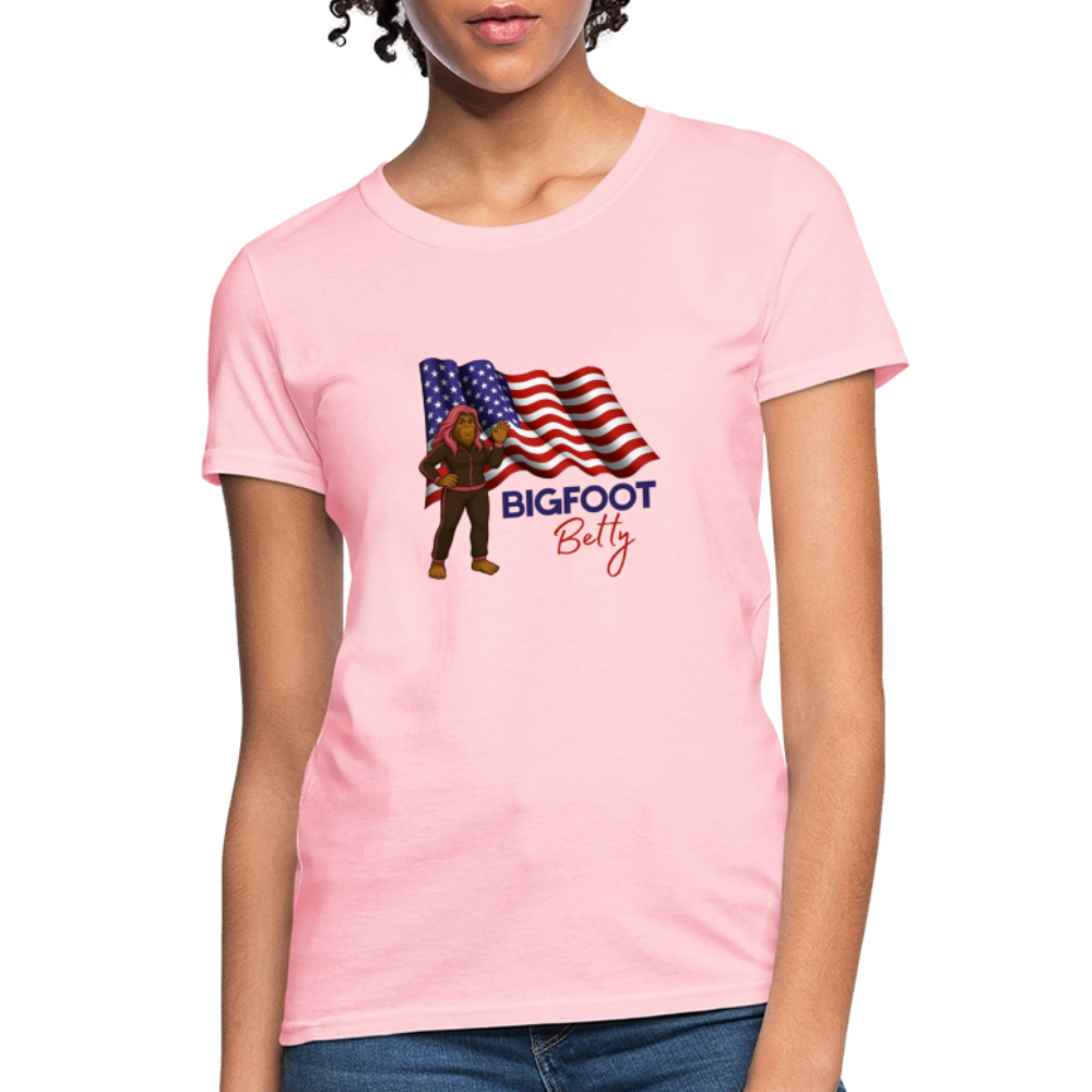 BFB July 4 - Waving Flag Women's T-Shirt - pink