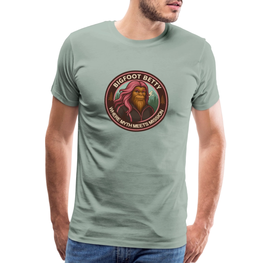 Men's Premium T-Shirt - Hope in Every Footprint (RETRO) - steel green