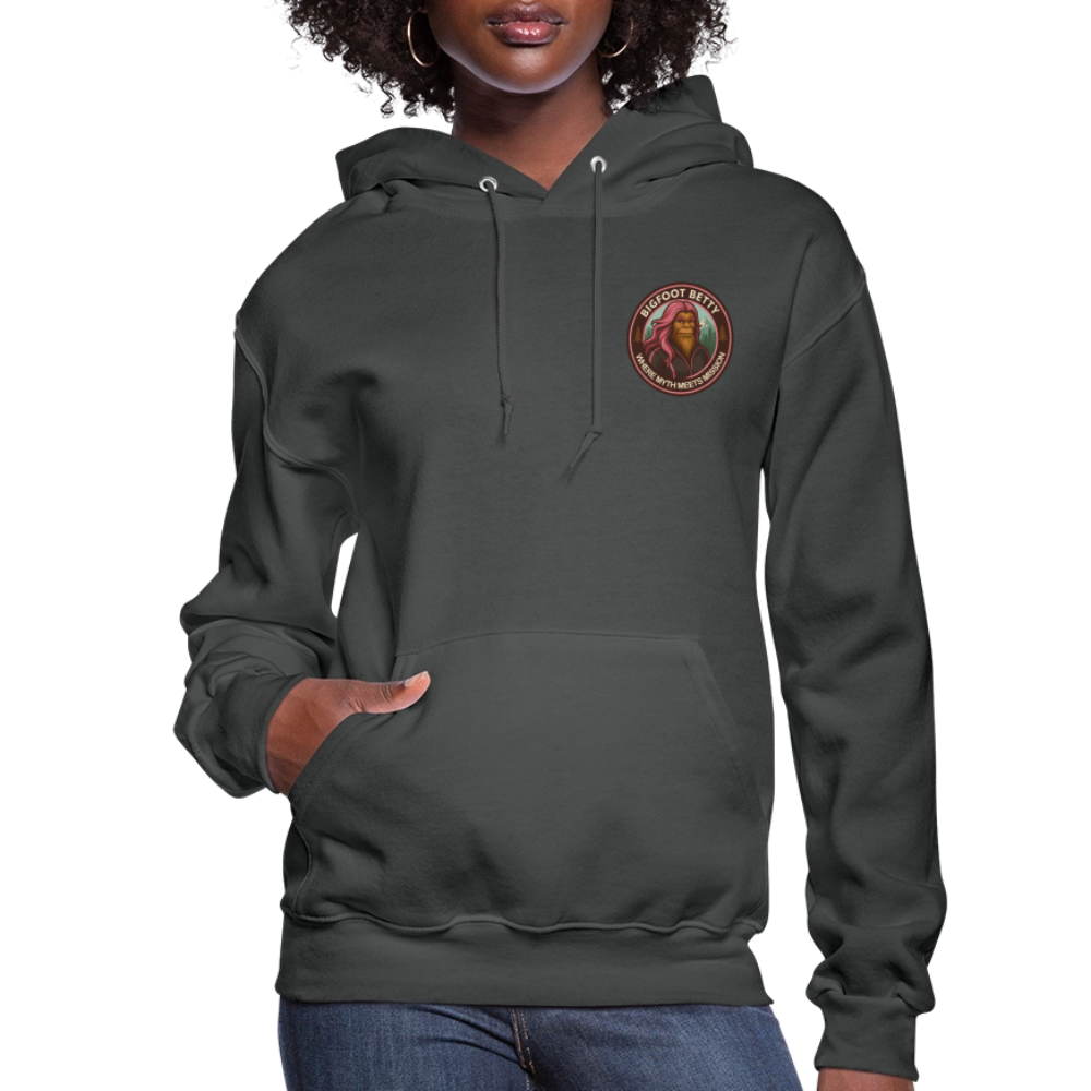 Women's Hoodie - Where Myth Meets Mission (F/B) (RETRO) - asphalt
