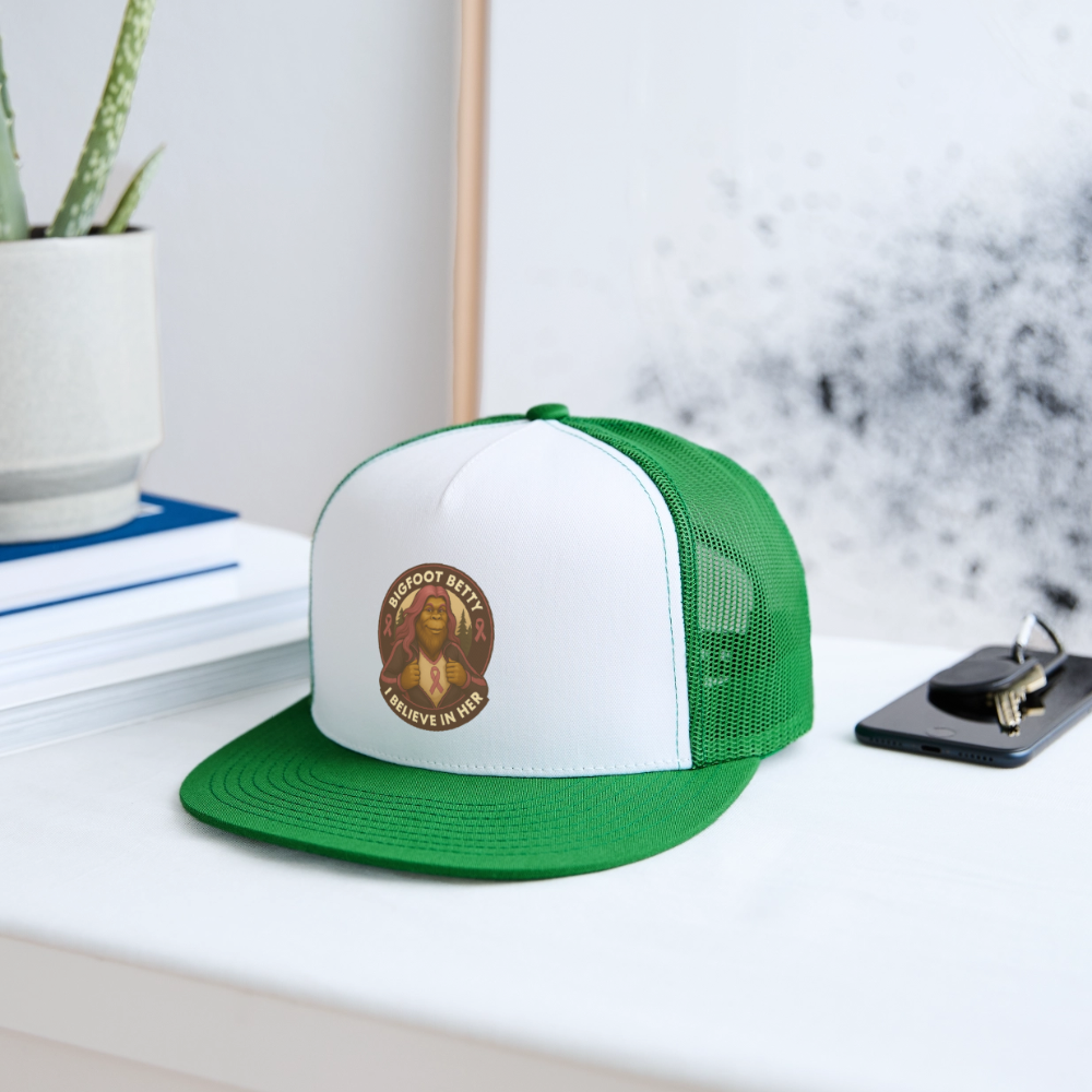 Trucker Hat - I Believe In Her (RETRO) - white/kelly green