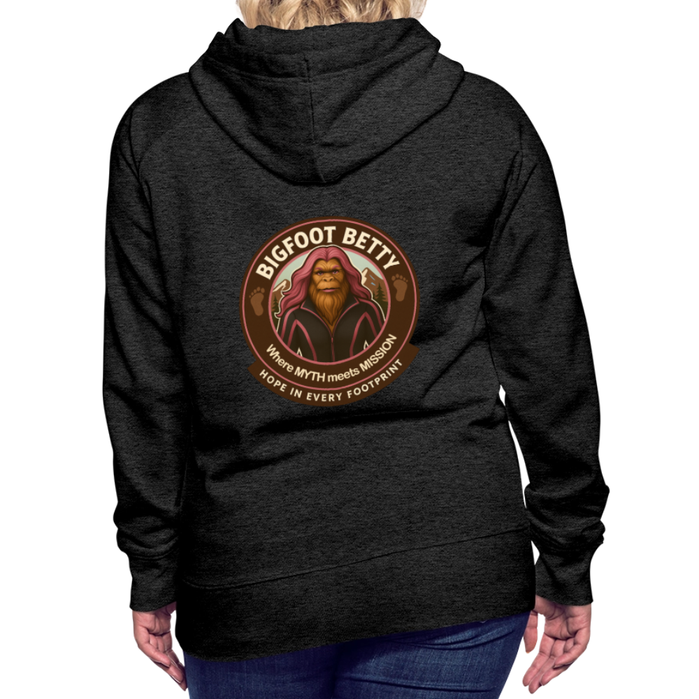 Women’s Premium Hoodie - Hope in Every Footprint (F/B) (RETRO) - charcoal grey