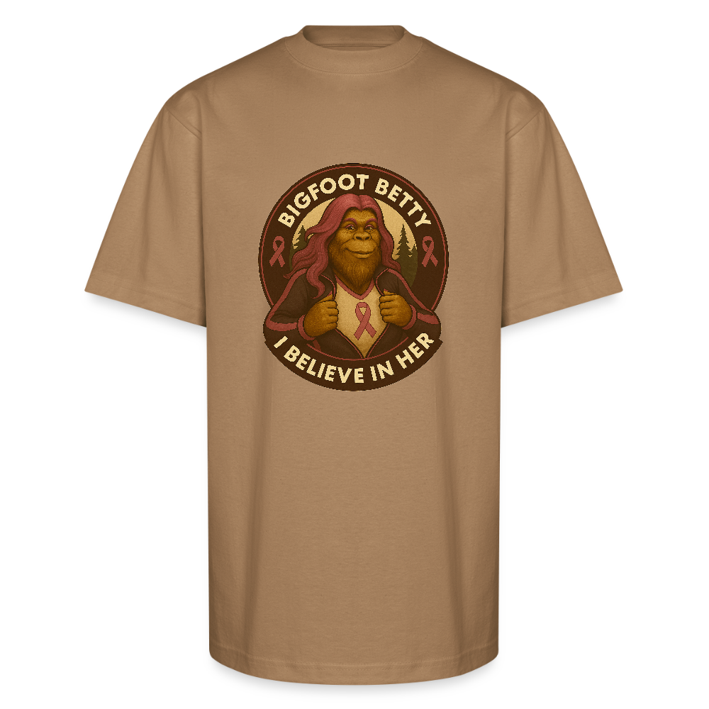 Unisex Oversized Heavyweight T-Shirt - I Believe In Her (RETRO) - khaki
