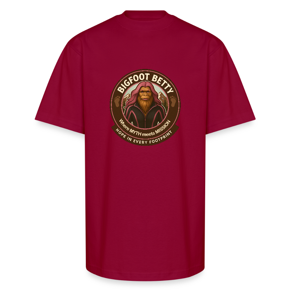 Unisex Oversized Heavyweight T-Shirt - Hope in Every Footprint (RETRO) - cardinal