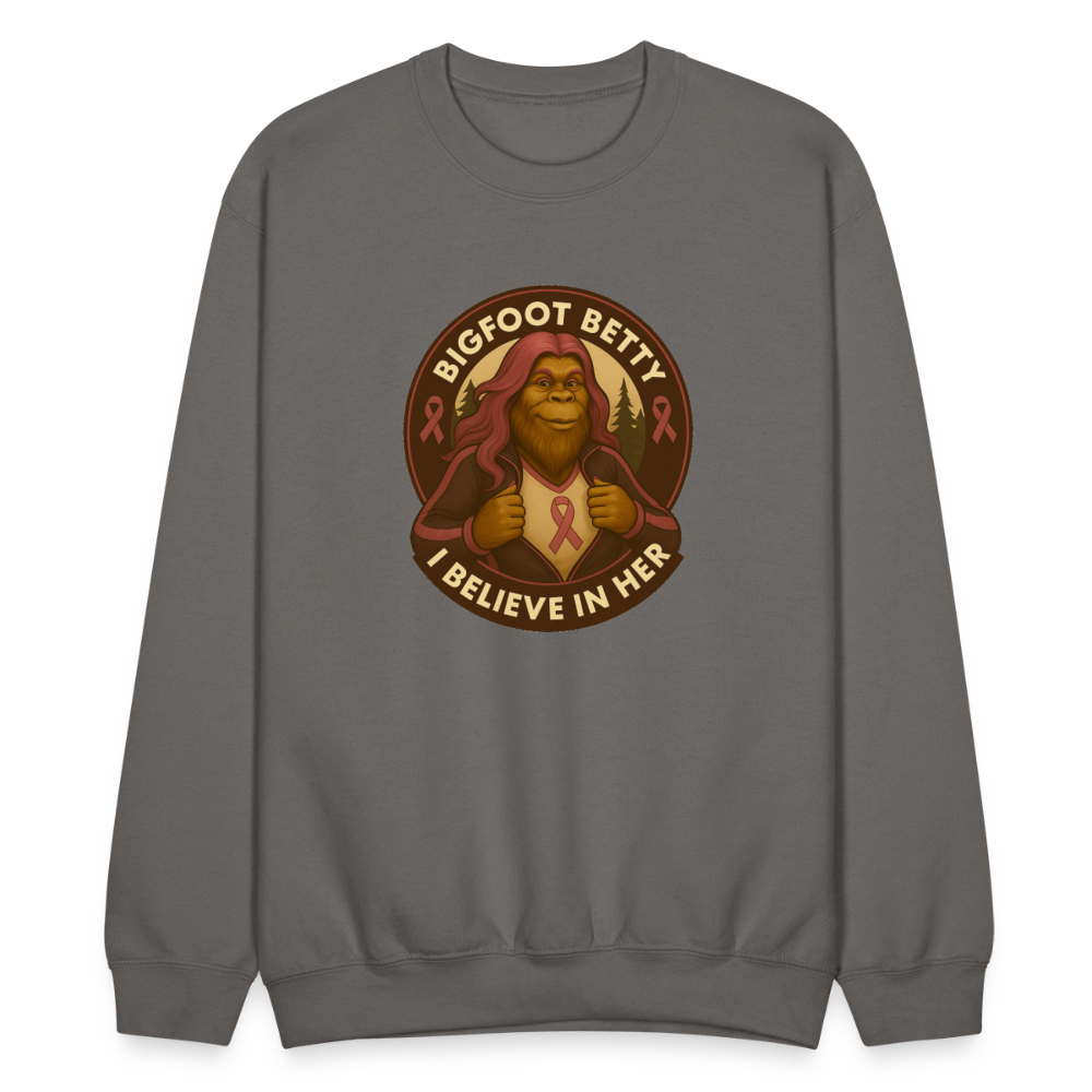 Crewneck Sweatshirt - I Believe In Her (RETRO) - asphalt gray