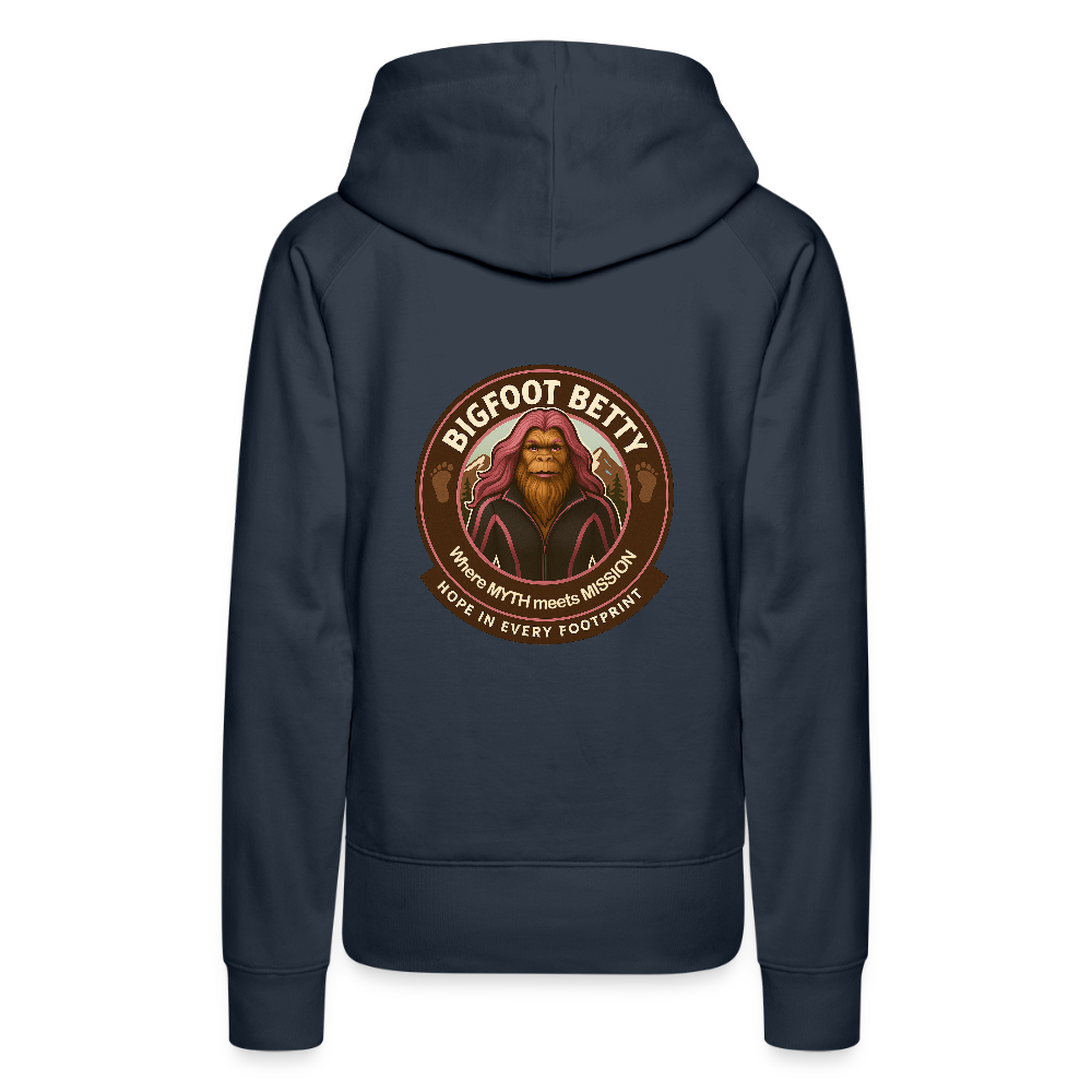 Women’s Premium Hoodie - Hope in Every Footprint (F/B) (RETRO) - navy