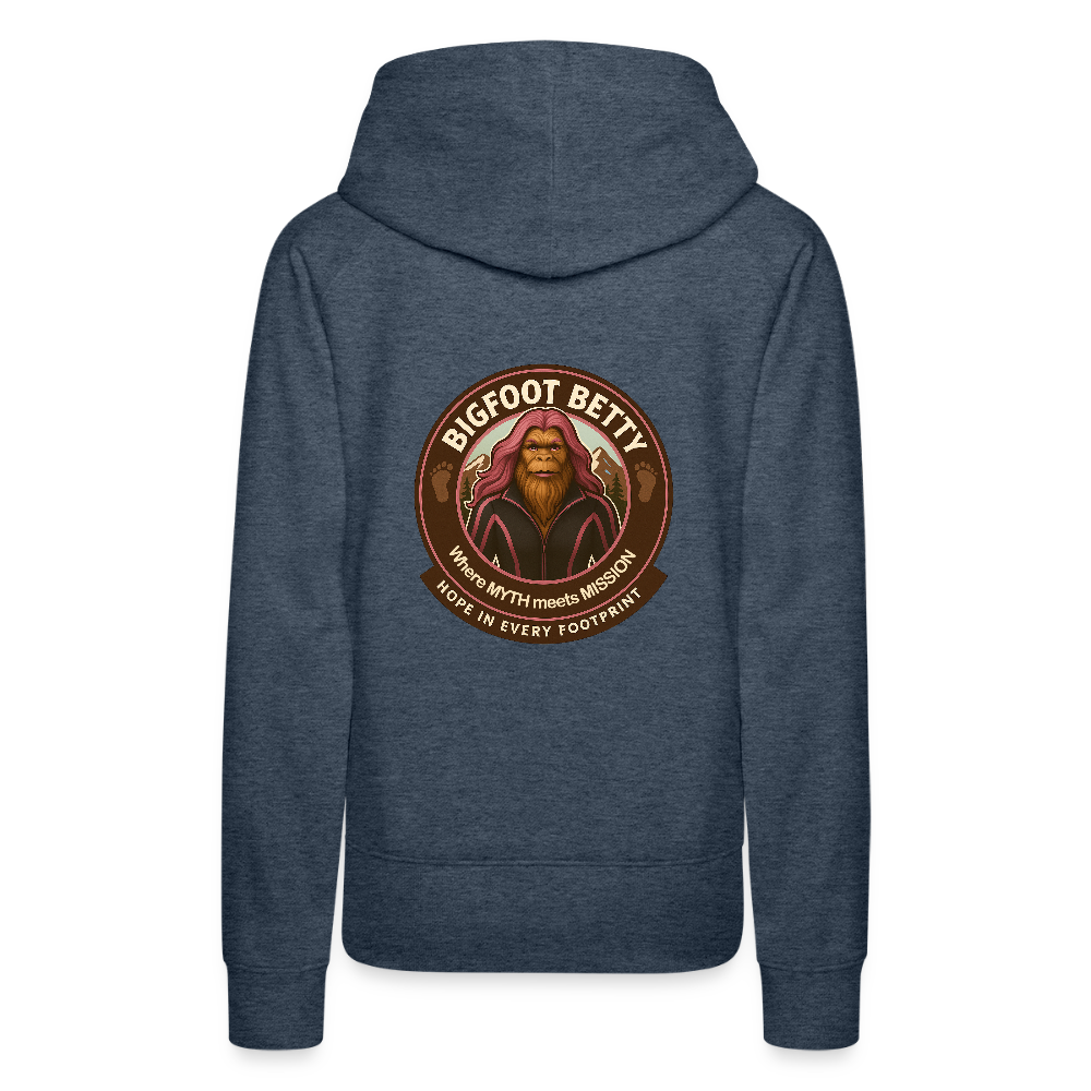 Women’s Premium Hoodie - Hope in Every Footprint (F/B) (RETRO) - heather denim