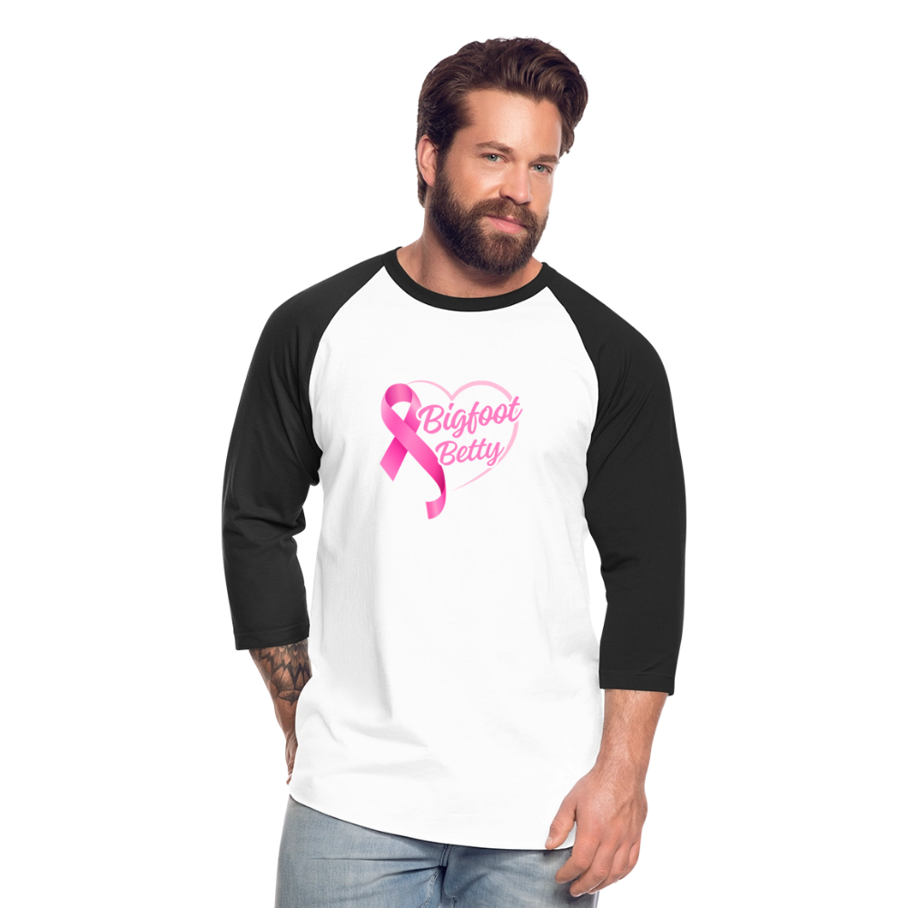 Baseball T-Shirt - BFB Pink Ribbon - white/black