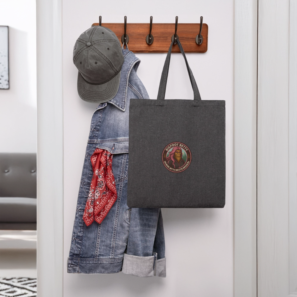 Recycled Tote Bag - Where Myth Meets Mission (RETRO) - charcoal grey