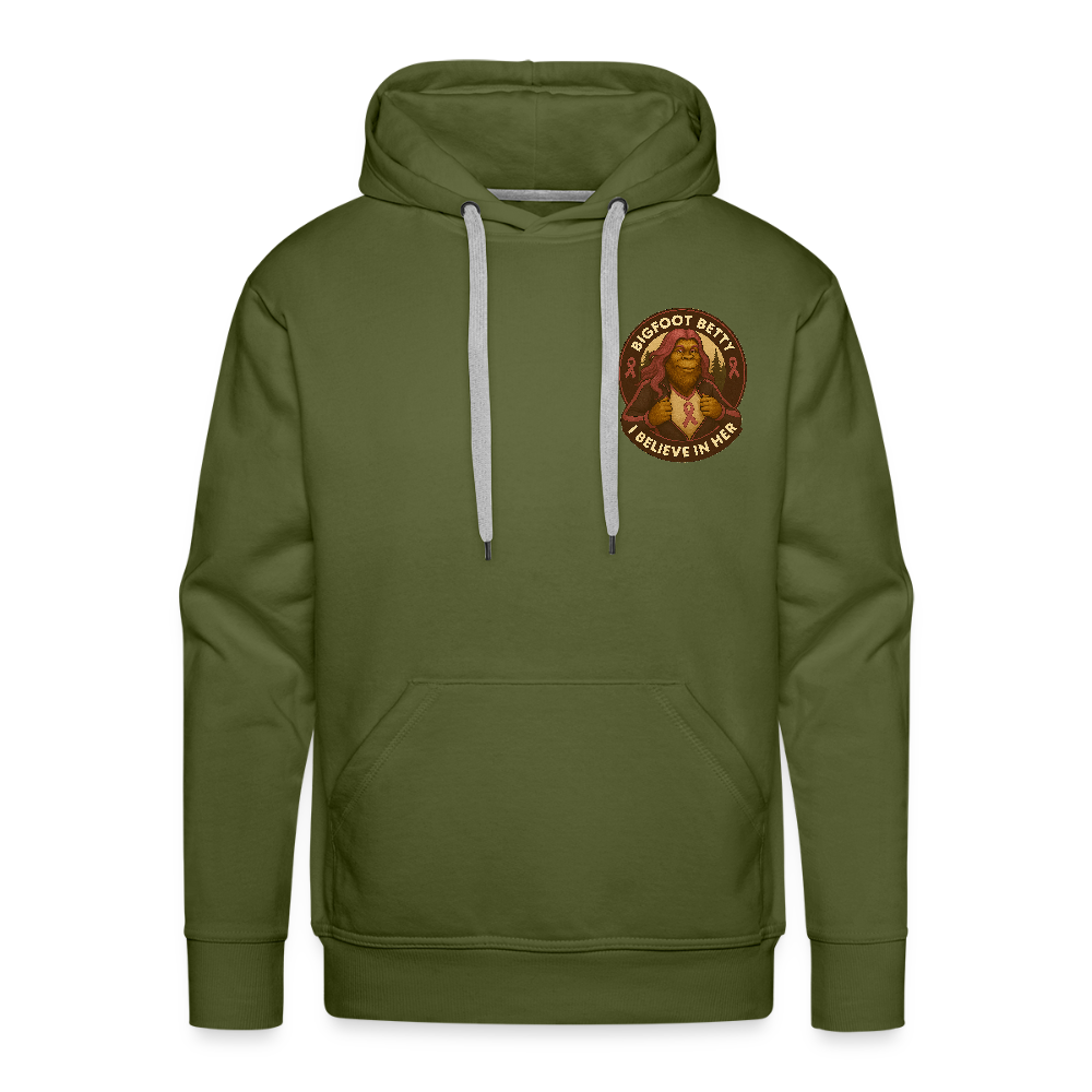 Men’s Premium Hoodie - I Believe In Her (F/B) (RETRO) - olive green