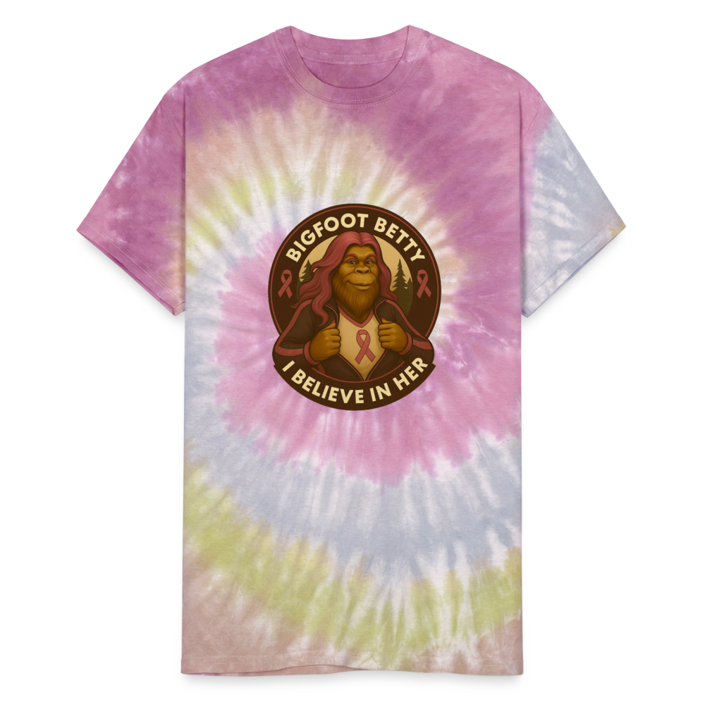 Unisex Tie Dye T-Shirt - I Believe In Her (RETRO) - Desert Rose