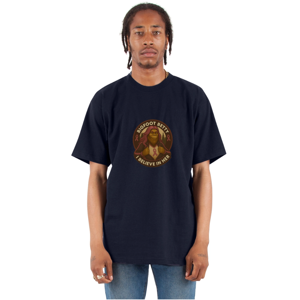 Unisex Oversized Heavyweight T-Shirt - I Believe In Her (RETRO) - navy