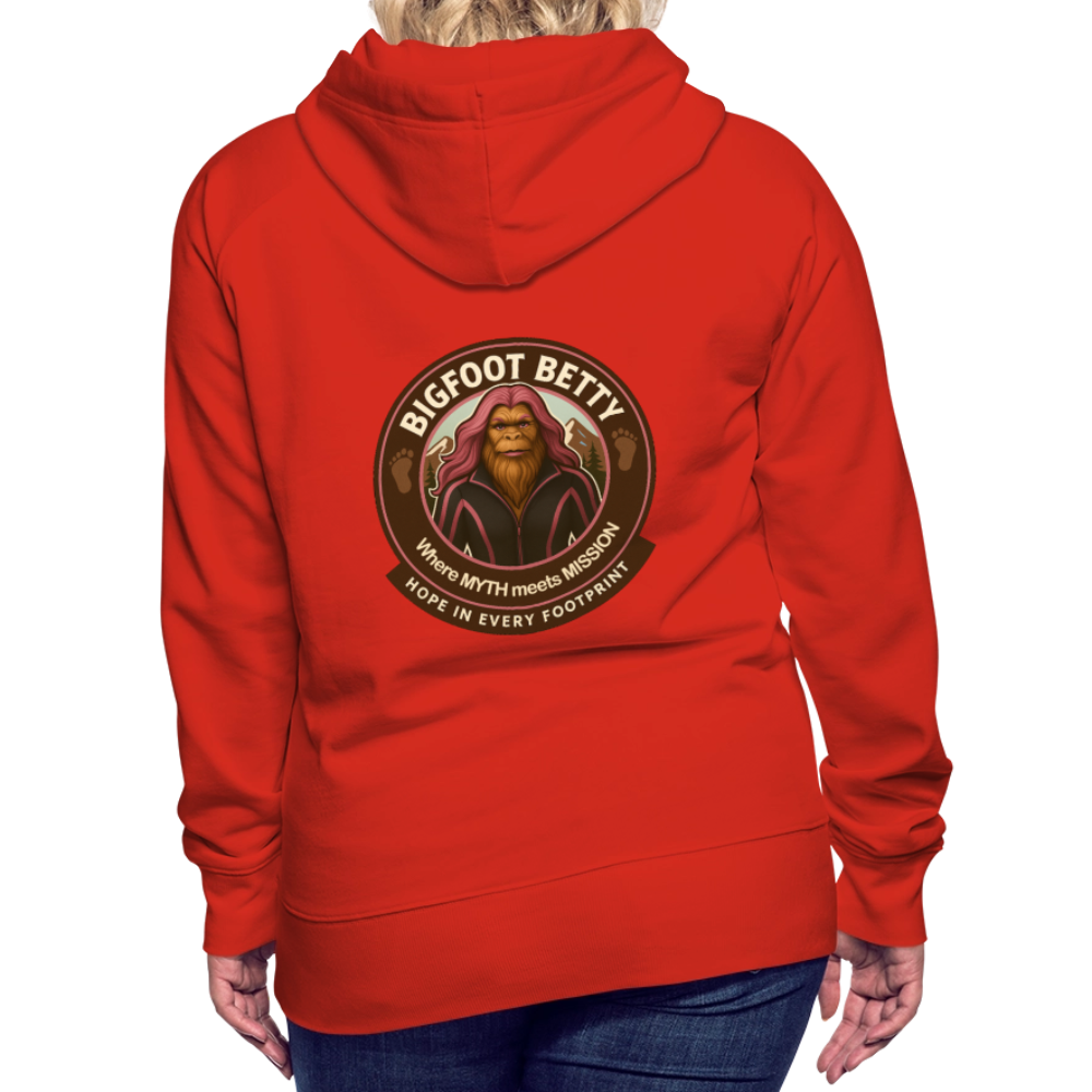 Women’s Premium Hoodie - Hope in Every Footprint (F/B) (RETRO) - red