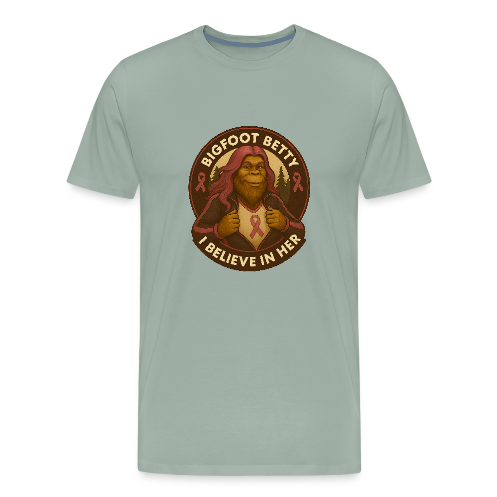 Men's Premium T-Shirt - I Believe In Her (RETRO) - steel green