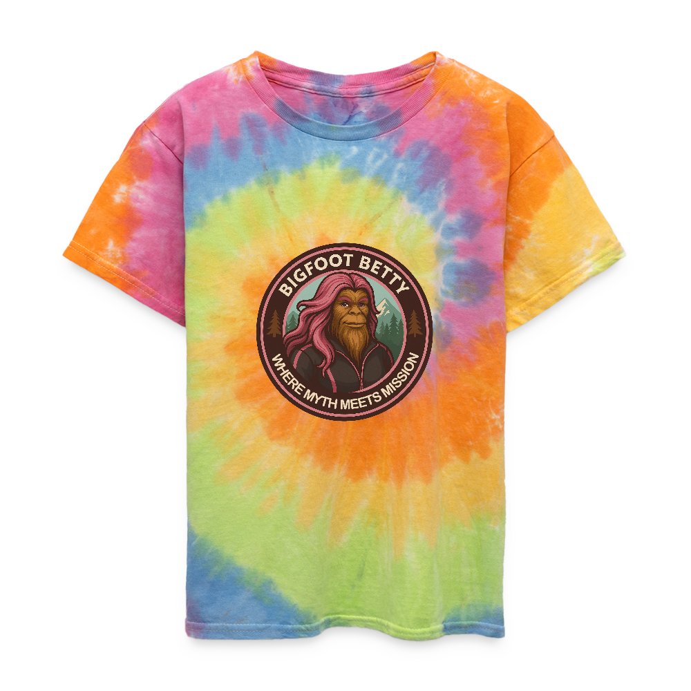 Kid's Tie Dye T-Shirt - Where Myth Meets Mission (RETRO) - rainbow