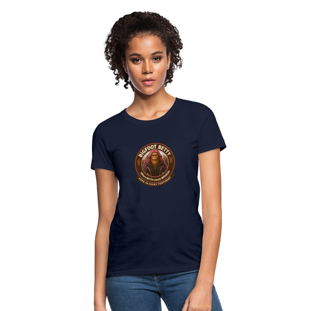 Women's T-Shirt - Hope in Every Footprint (RETRO) - navy