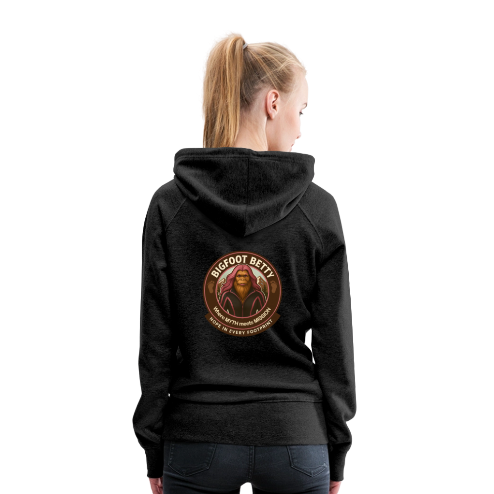 Women’s Premium Hoodie - Hope in Every Footprint (F/B) (RETRO) - charcoal grey