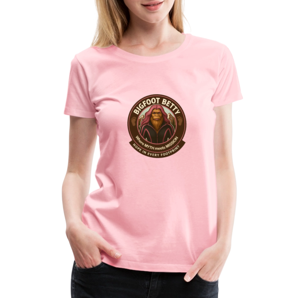 Women’s Premium T-Shirt - Hope in Every Footprint (RETRO) - pink