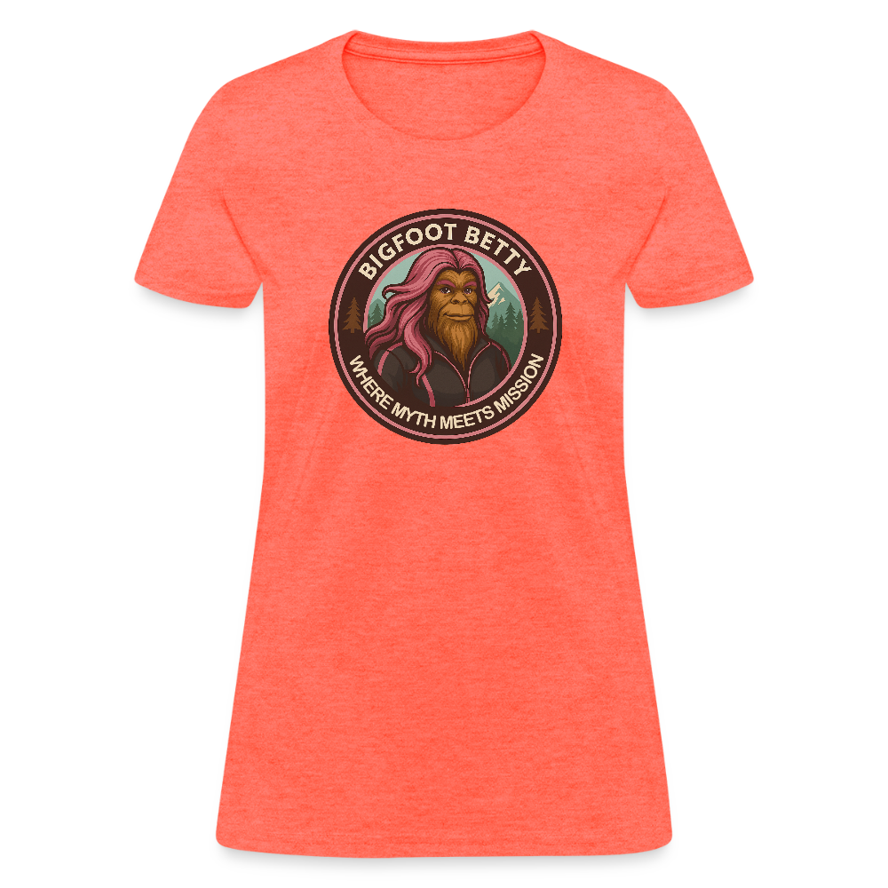 Women's T-Shirt - Where Myth Meets Mission (RETRO) - heather coral