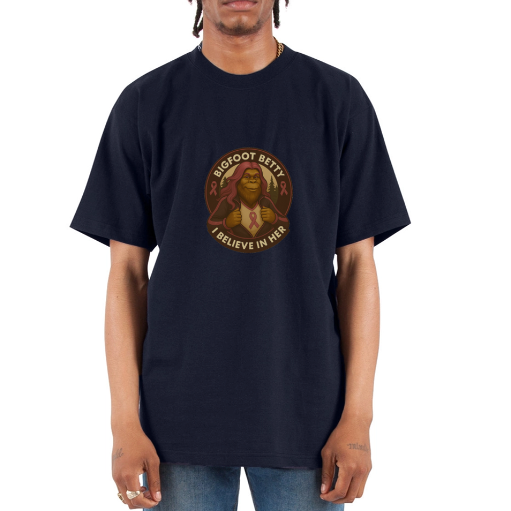 Unisex Oversized Heavyweight T-Shirt - I Believe In Her (RETRO) - navy