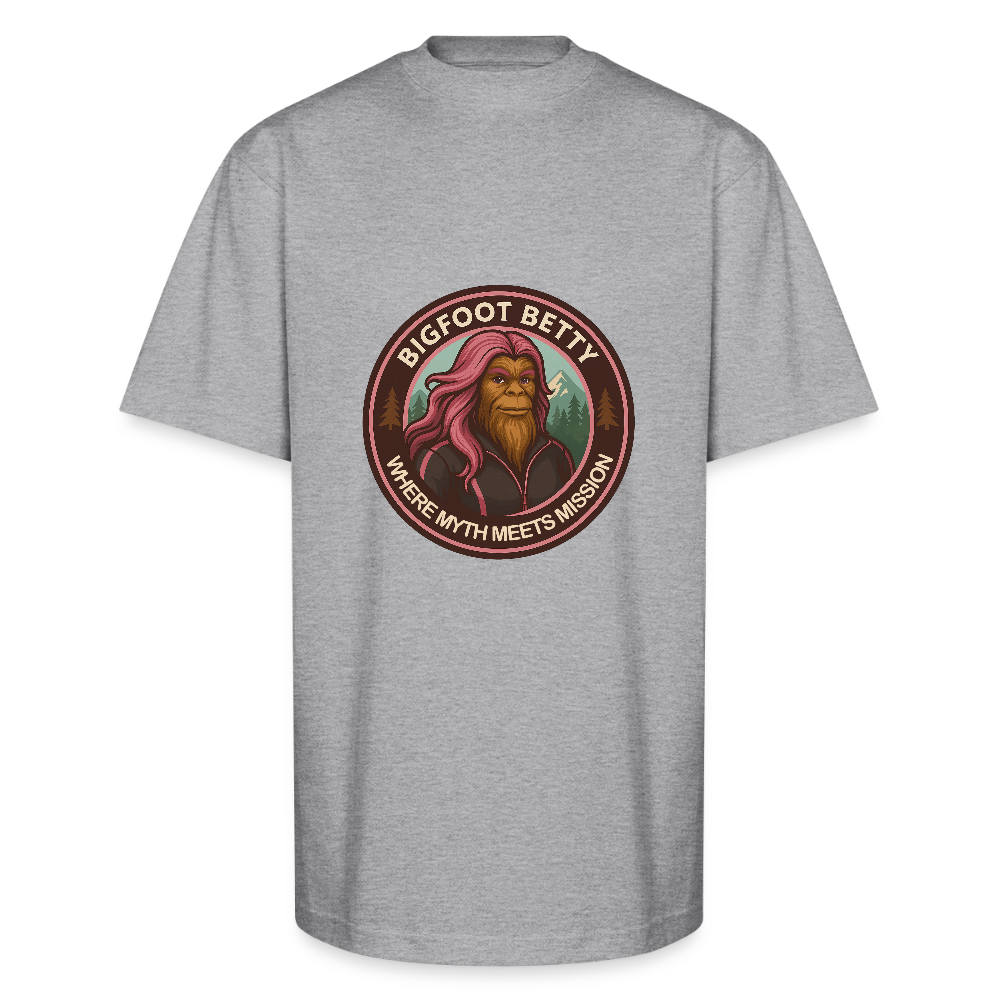 Unisex Oversized Heavyweight T-Shirt - Where Myth Meets Mission (RETRO) - heather gray