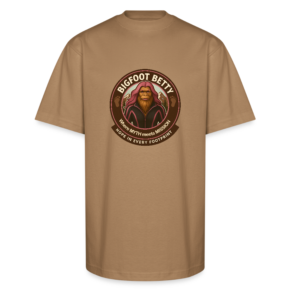 Unisex Oversized Heavyweight T-Shirt - Hope in Every Footprint (RETRO) - khaki