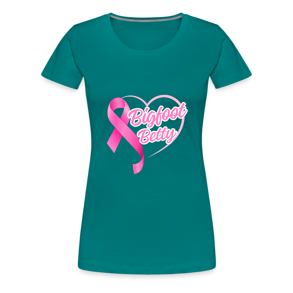 Women’s Premium T-Shirt - BFB Pink Ribbon - teal
