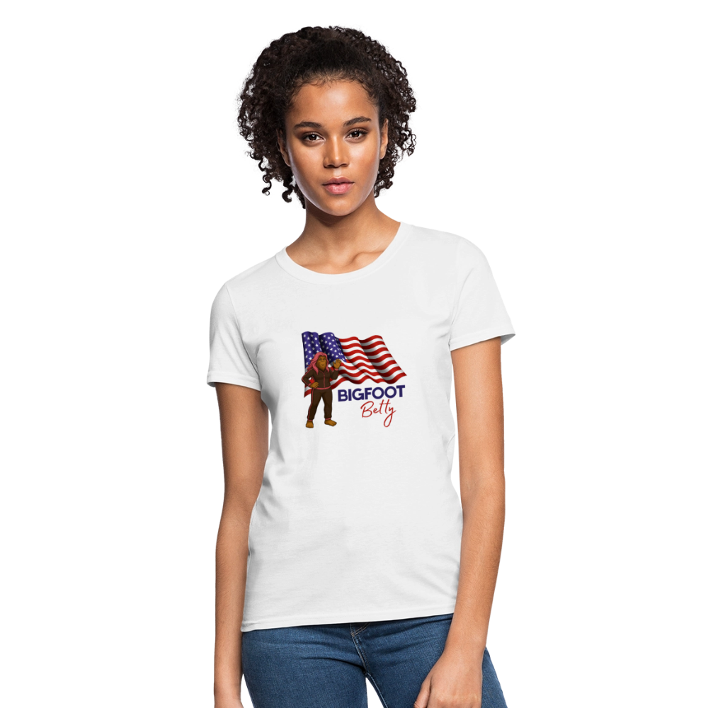 BFB July 4 - Waving Flag Women's T-Shirt - white