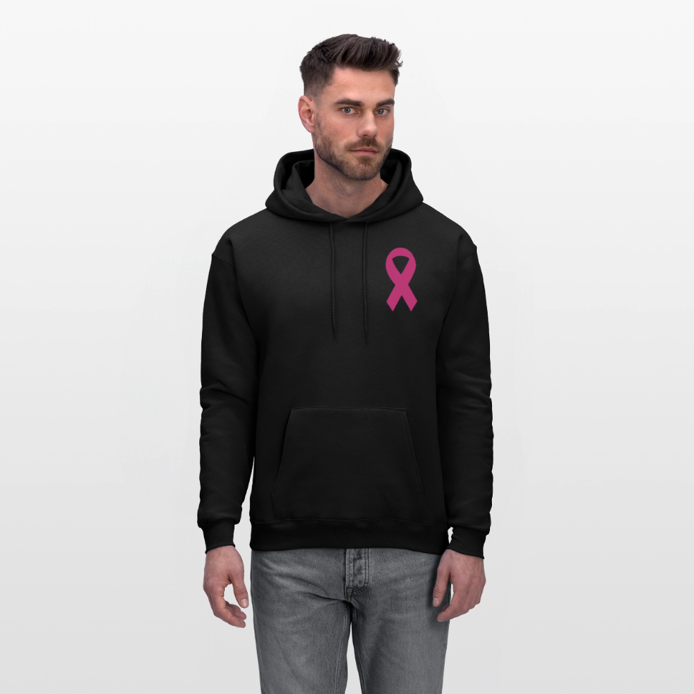 Men's Hoodie - I Believe In Her (RETRO) PINK RIBBON - black