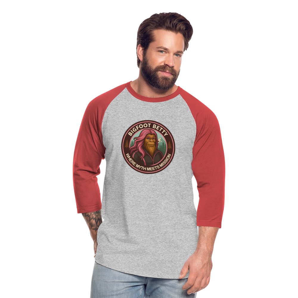 Baseball T-Shirt - Where Myth Meets Mission (RETRO) - heather gray/red
