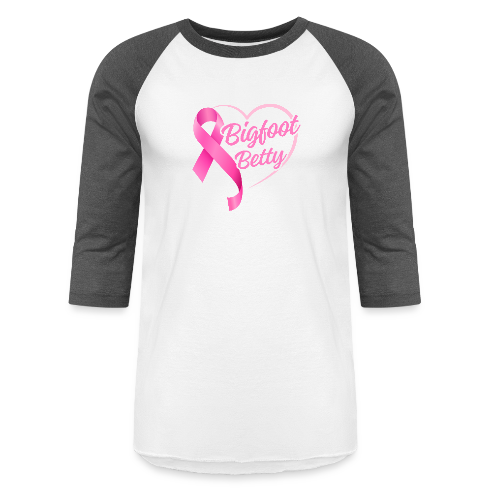 Baseball T-Shirt - BFB Pink Ribbon - white/charcoal