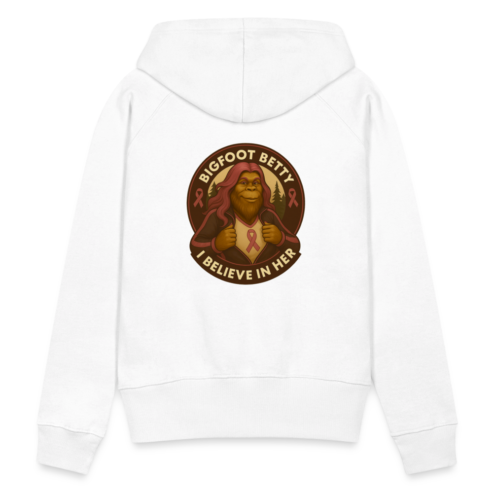 Women’s Premium Hoodie - I Believe In Her (F/B) (RETRO) PINK RIBBON - white