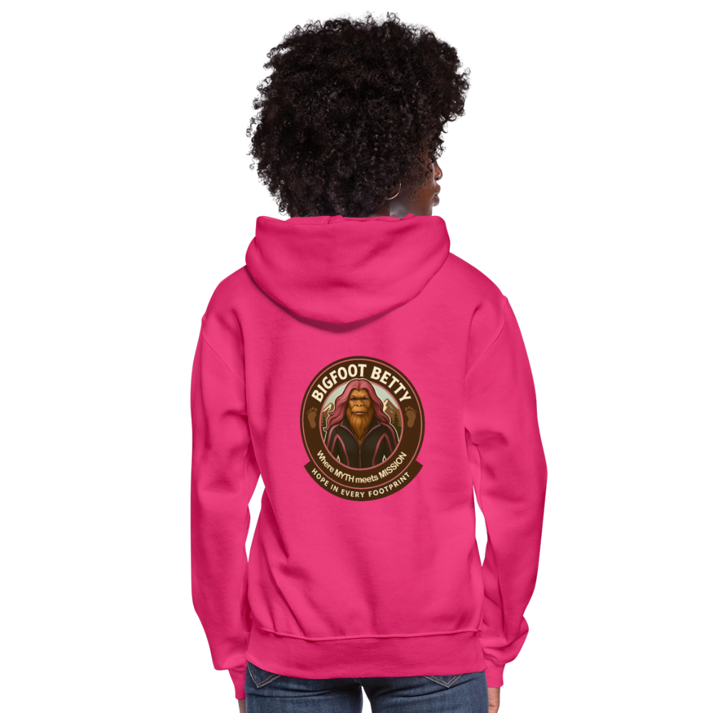 Women's Hoodie - Hope in Every Footprint (F/B) (RETRO) - fuchsia