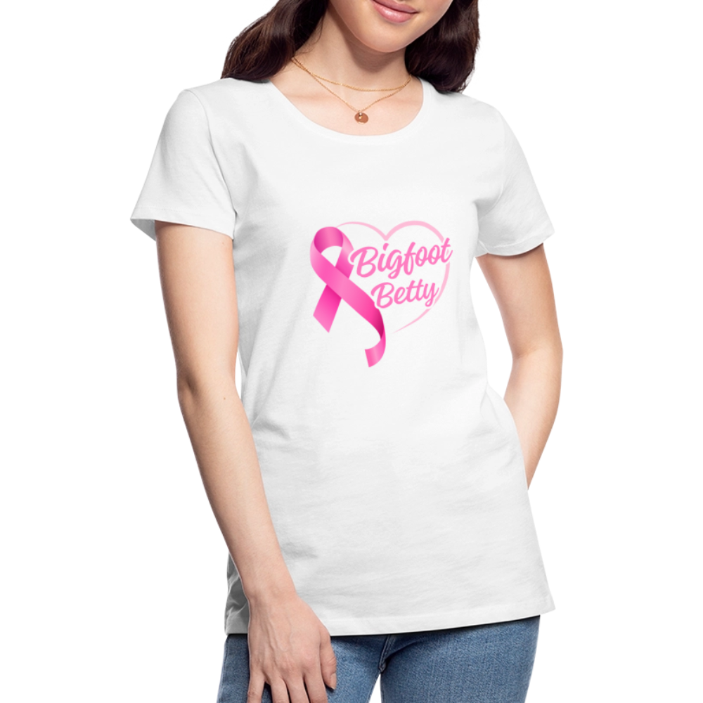 Women’s Premium T-Shirt - BFB Pink Ribbon - white