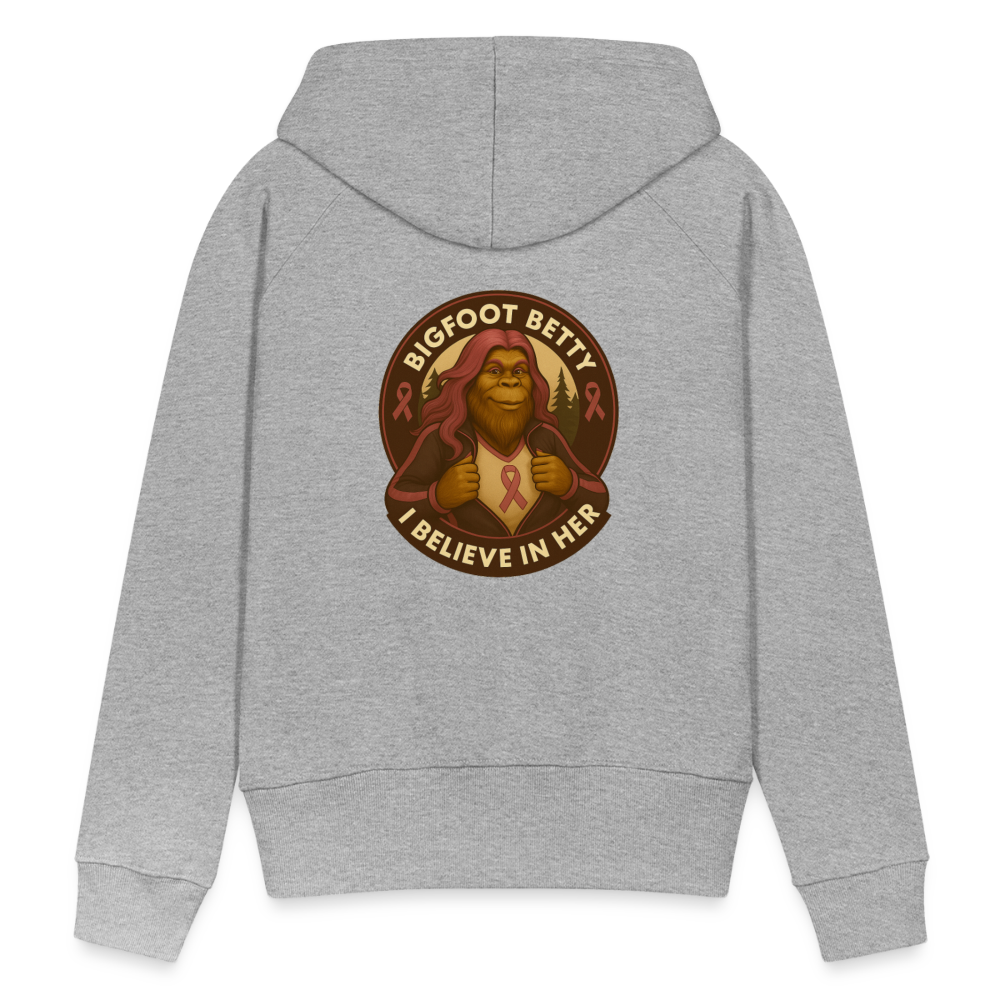 Women’s Premium Hoodie - I Believe In Her (F/B) (RETRO) PINK RIBBON - heather grey
