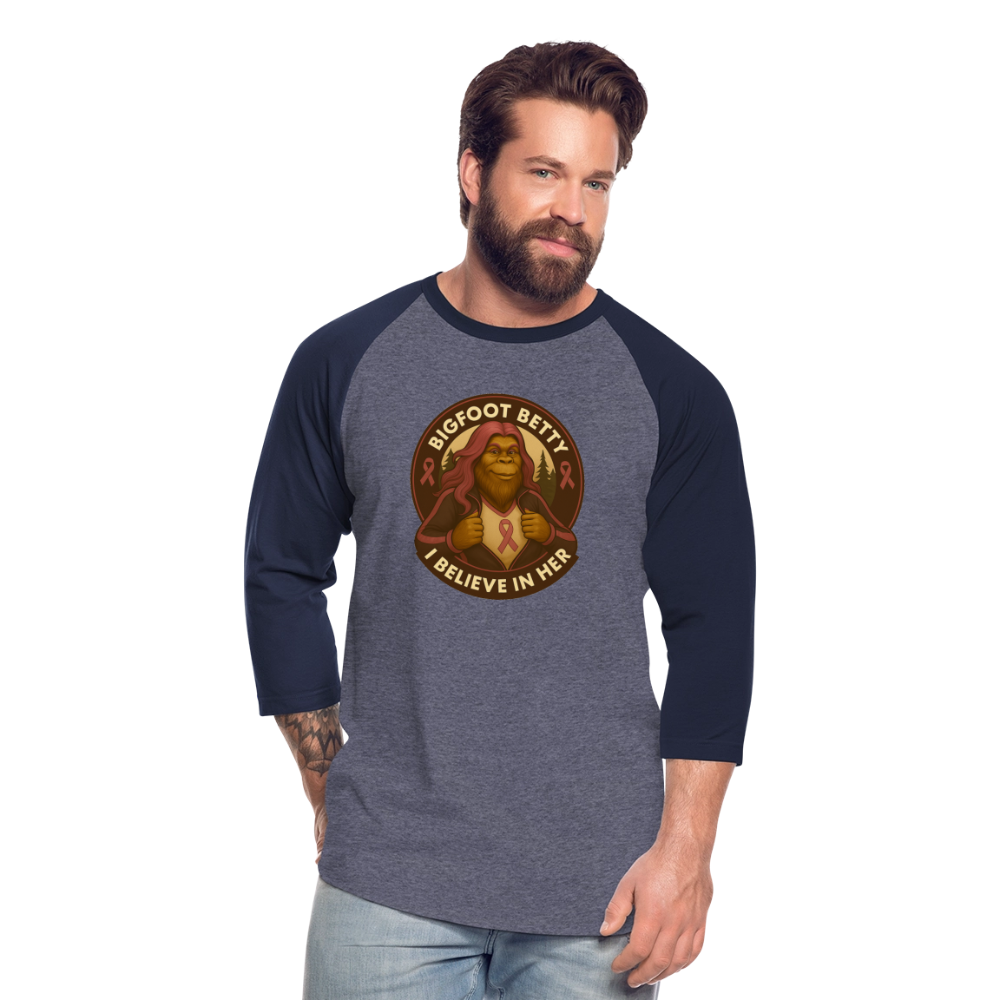 Baseball T-Shirt - I Believe In Her (RETRO) - heather blue/navy