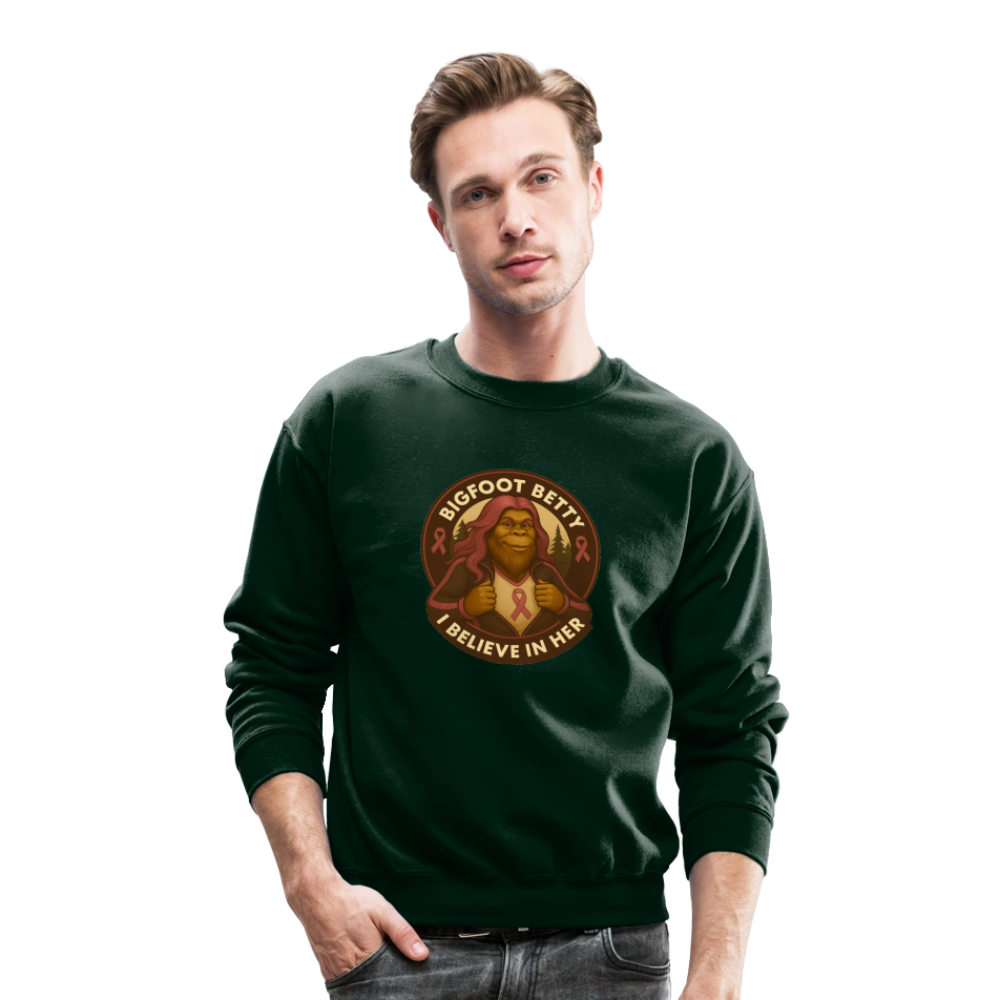 Crewneck Sweatshirt - I Believe In Her (RETRO) - forest green