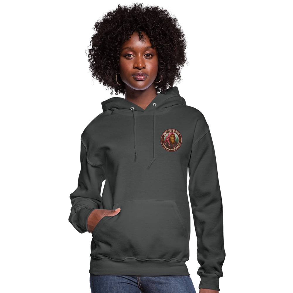Women's Hoodie - Where Myth Meets Mission (F/B) (RETRO) - asphalt