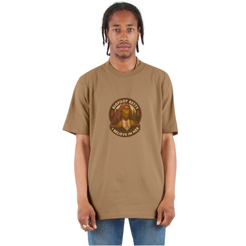 Unisex Oversized Heavyweight T-Shirt - I Believe In Her (RETRO) - khaki