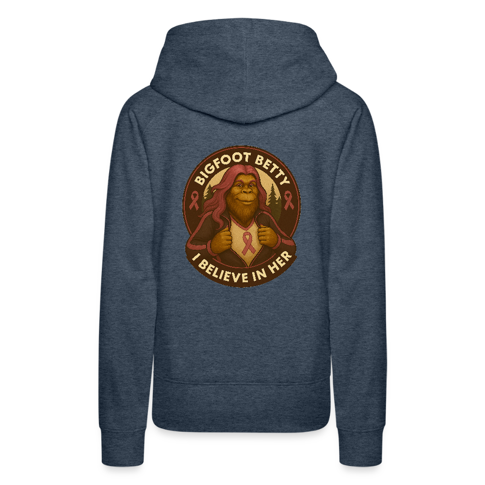 Women’s Premium Hoodie - I Believe In Her (F/B) (RETRO) - heather denim