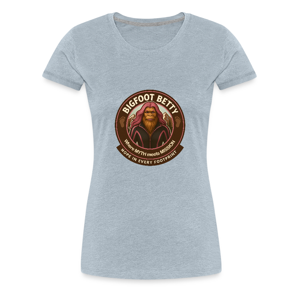 Women’s Premium T-Shirt - Hope in Every Footprint (RETRO) - heather ice blue